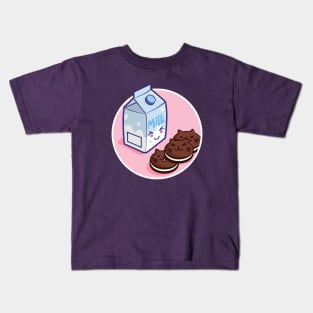 Cute Milk Cookies and Cream Kids T-Shirt